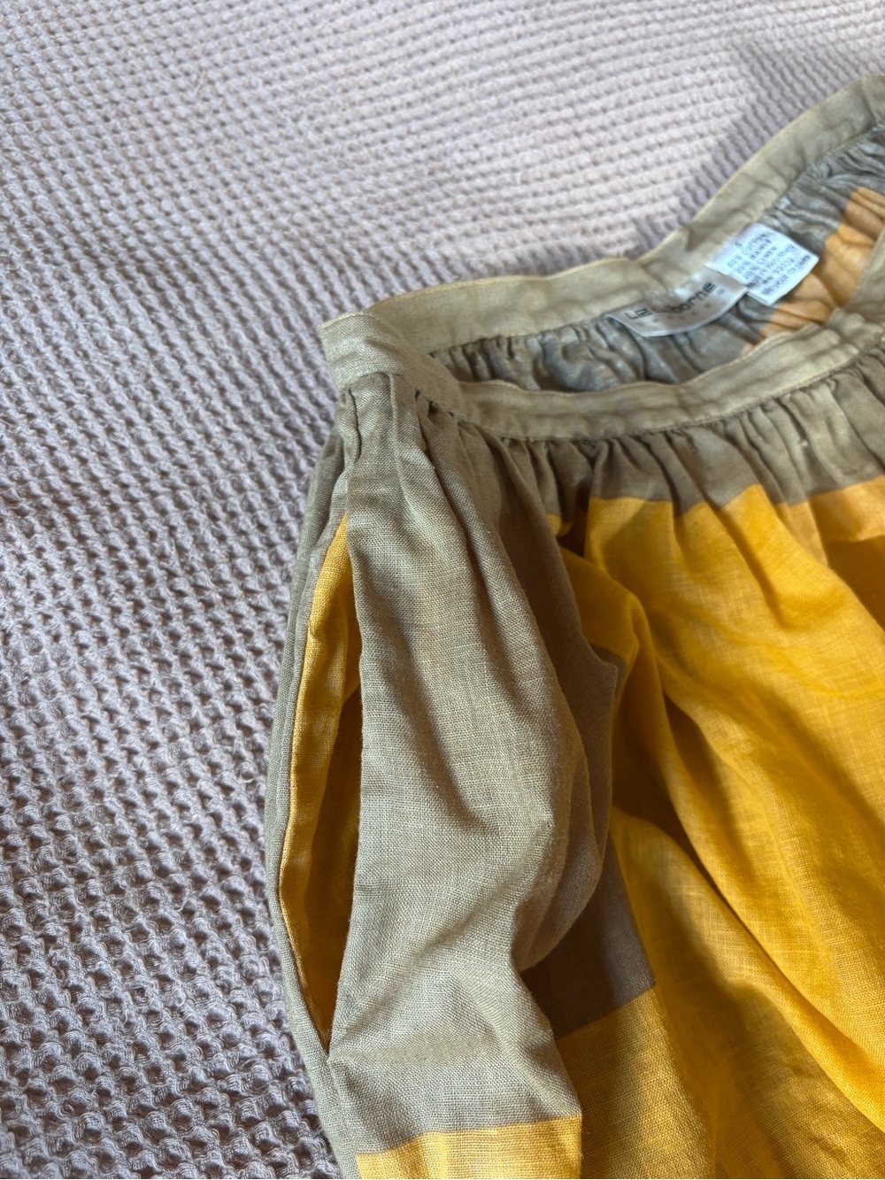Vintage Liz Claiborne Boho Colorblock Midi Skirt in Mustard & Rust - Picture 5 of 6